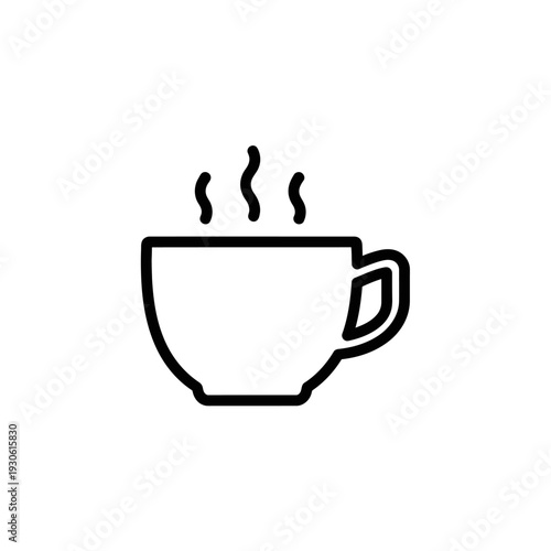 Minimalist Coffee Cup Illustration with Steam that Evokes Warmth and Comfort
