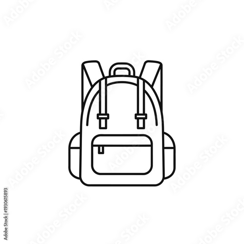 Minimalist Line Art of a Backpack Suitable for Travel and Outdoor Activities