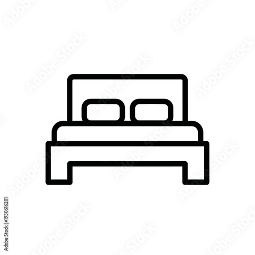 Minimalist Line Drawing of a Modern Bed for Bedroom and Interior Design