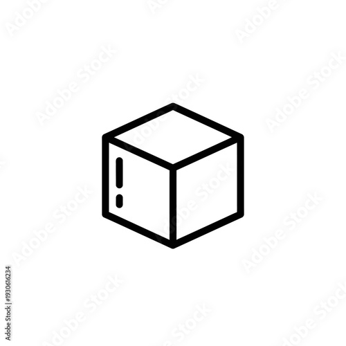 Minimalist Line Drawing of a Modern Cube Illustration for Design Projects