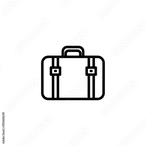Minimalist Line Art of a Travel Suitcase for Vacation Planning and Holidays