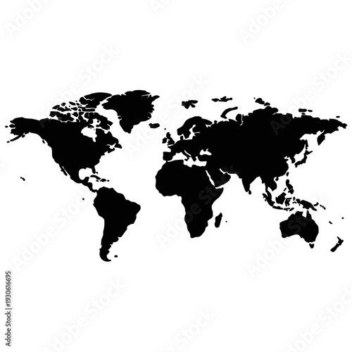 Minimalist Black and White World Map Illustration for Global Perspective