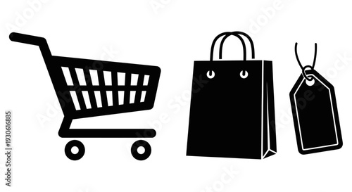 Shopping cart and bags for retail and e-commerce needs