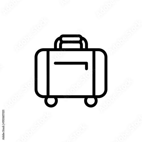 Minimalist Line Drawing of a Small Luggage Suitcase for Travel and Vacation Themes