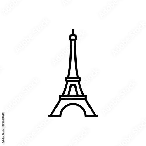 Minimalist Line Art of the Eiffel Tower, Paris Landmark Illustration