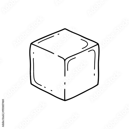Minimalist Isometric Ice Cube Illustration for Cool Refreshment Design