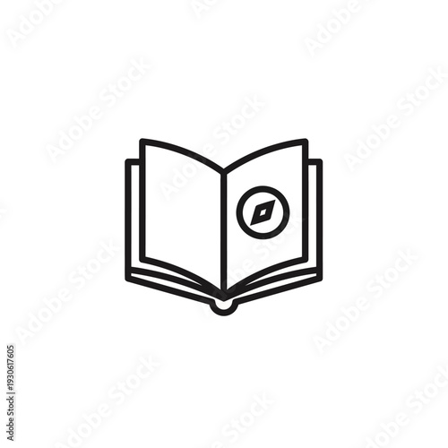 Open Book with a Play Button Icon - Educational and Digital Media Concept
