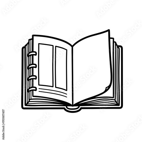 Open Book with Blank Pages for Reading and Writing Concepts in Education