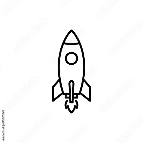 Minimalist Rocket Illustration for Space Exploration Concept
