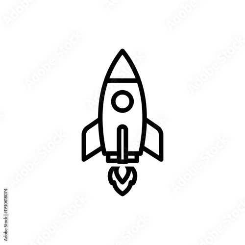 Minimalist Rocket Launch Icon Symbol for Space Exploration and Innovation