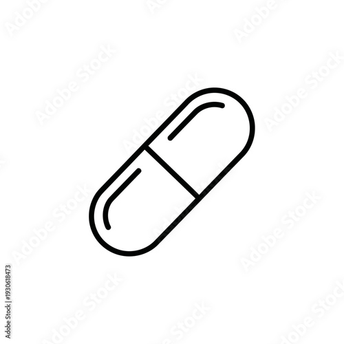 Minimalist Medical Capsule Illustration Depicting Healthcare and Medicine