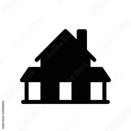 Modern Home Icon Illustration for Real Estate and Housing Concepts