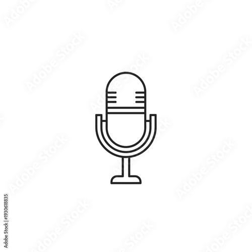 Minimalist Microphone Icon for Audio and Communication Themes