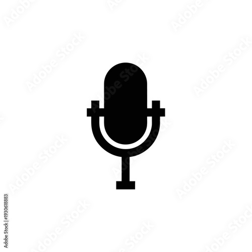 Minimalist Microphone Icon for Audio and Sound Recording Concepts