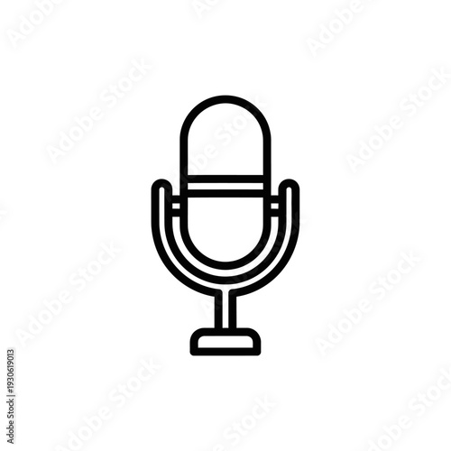 Minimalist Microphone Icon for Audio Recording and Sound Technology