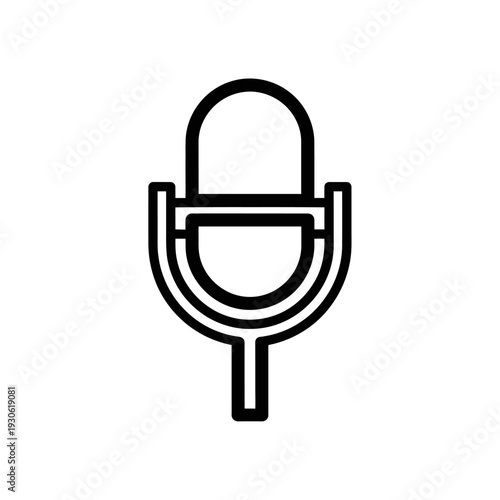 Minimalist Microphone Icon for Audio Recording and Sound Technology