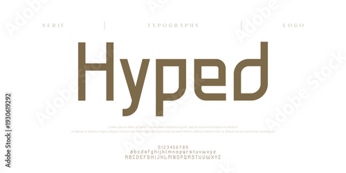 Hyped, Creative digital technology Modern Logo Sport Italic Alphabet Font. Typography abstract italic Futurebold fonts, sport, movie brand and logos. vector illustration
