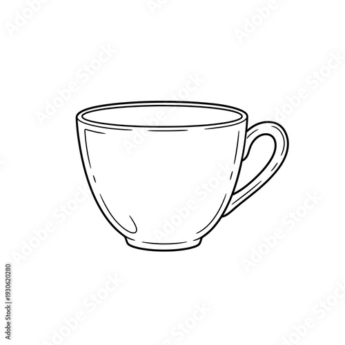 Minimalist Outline of a Coffee Cup for Coffee Shop, Cafe, or Beverage Concept