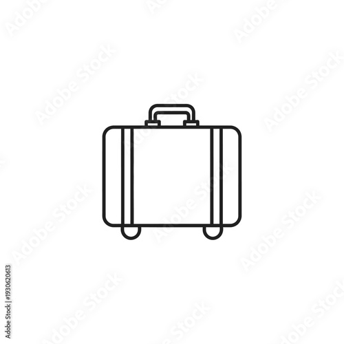 Minimalist Travel Luggage Outline Drawing for Business and Vacation