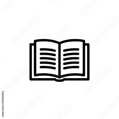 Open Book with Text and Pages Lying Flat for Study or Reading Concepts
