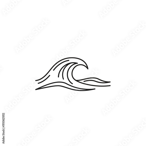 Minimalist Wave Illustration for Coastal and Marine Design Projects