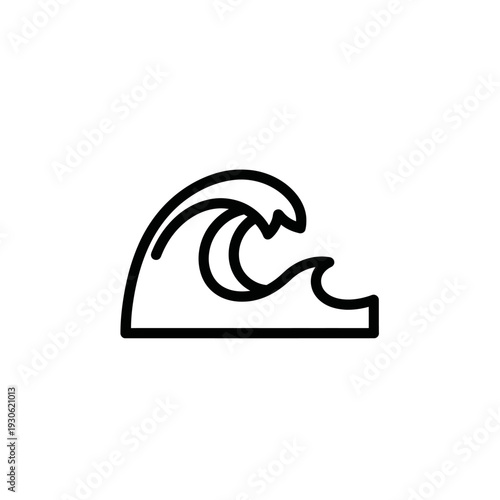 Minimalist Wave Icon Illustration for Surfing and Ocean Themes