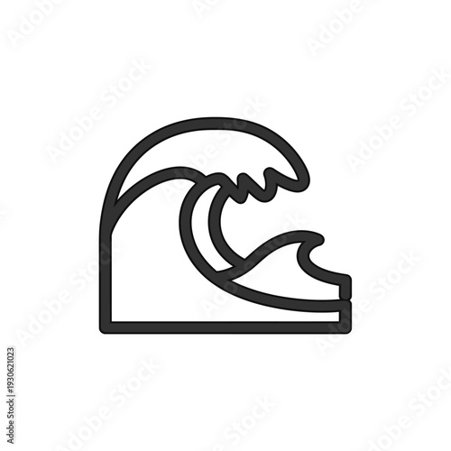 Minimalist Wave Icon Illustration for Surfing and Ocean Themes