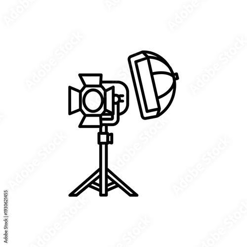 Professional Photography Studio Equipment with Lighting and Backdrop Setup