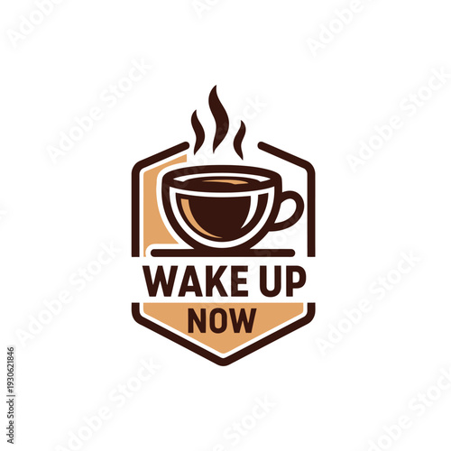 Coffee Cup Logo - Wake Up Now, a Bold and Inviting Design.