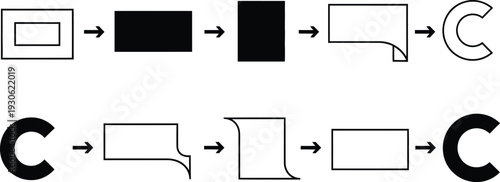 Geometric shapes transformation sequence