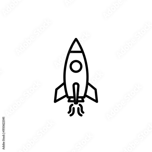 Simple Line Art Rocket Illustration for Science and Technology Content