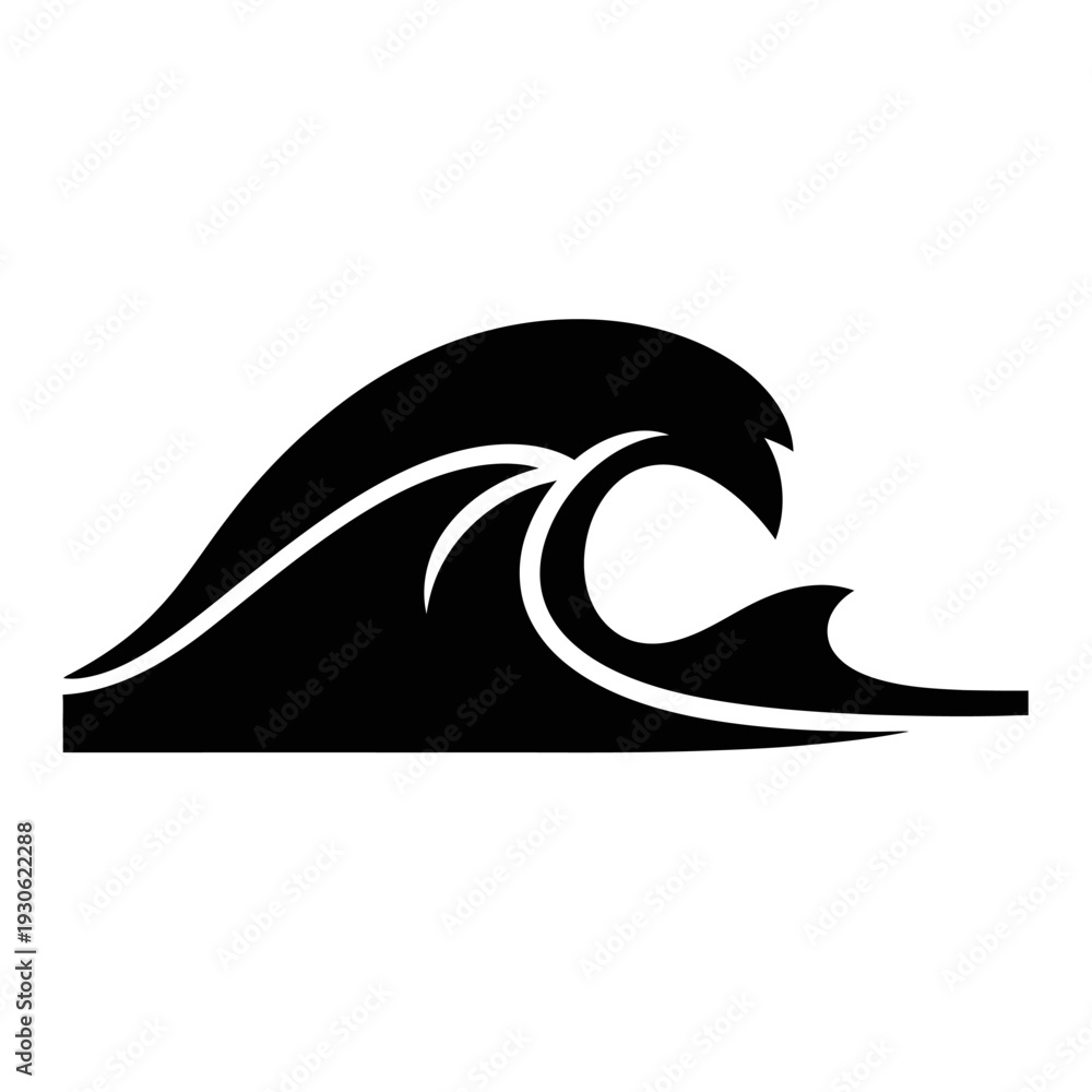 Obraz premium Stylish Wave Icon Illustration for Creative Design and Branding