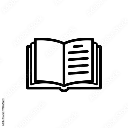 Open Book Icon Depicting Reading, Literature, and Knowledge Conceptual Image