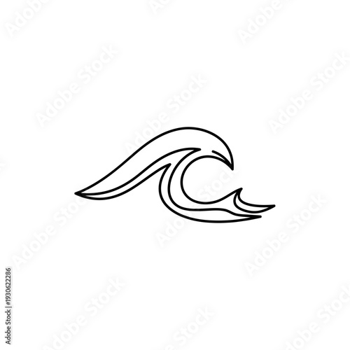 Stylized Abstract Wave Line Art for Nature and Artistic Design