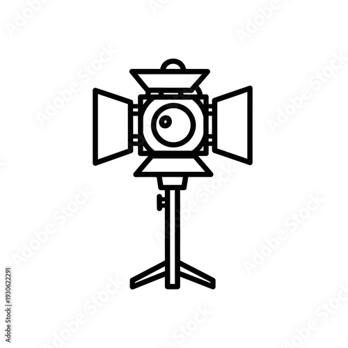 Professional Studio Video Camera on Tripod for Filmmaking and Production