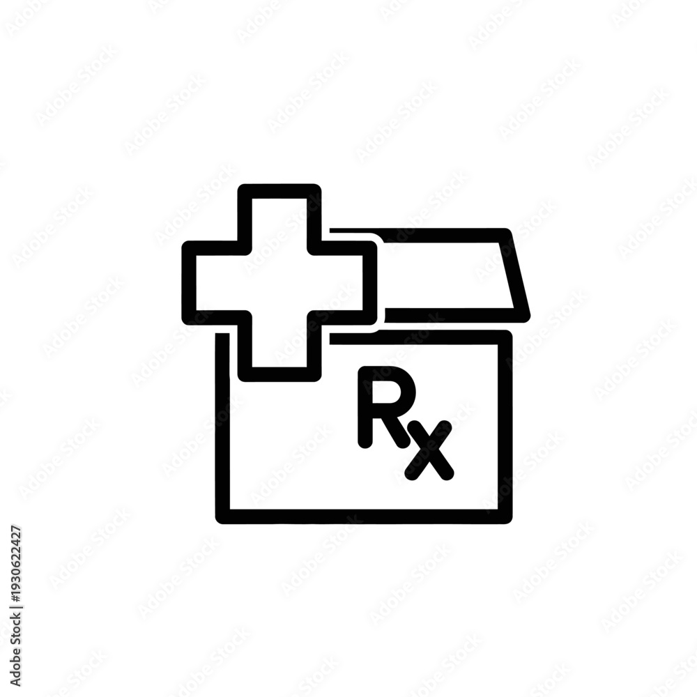 Fototapeta premium Pharmacy Medicine Prescription Icon for Healthcare and Medical Supplies