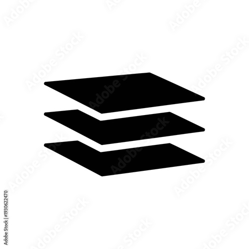 Stacked Black Rectangles Illustration for Graphic Design Projects