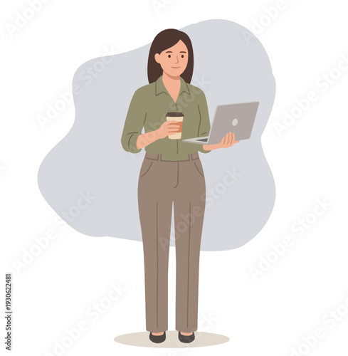 White-collar workers stay at home and have meetings with the company team through video stock illustration