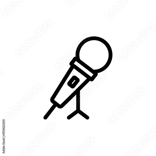 Minimalistic Illustration of a Microphone Icon for Audio and Speech Representation