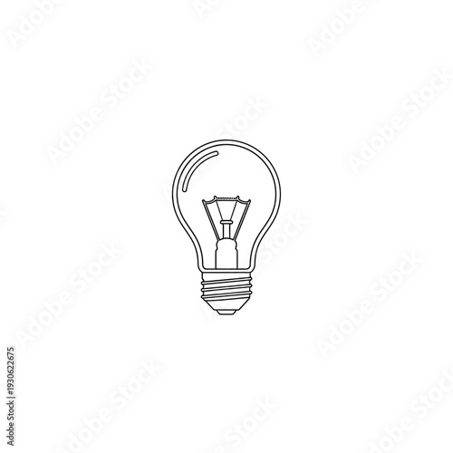 Minimalistic Light Bulb Illustration Symbol for Creativity and Innovation