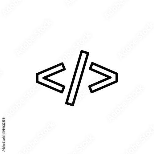 Minimalistic Programming Code Icon for Software Development and Coding Concepts