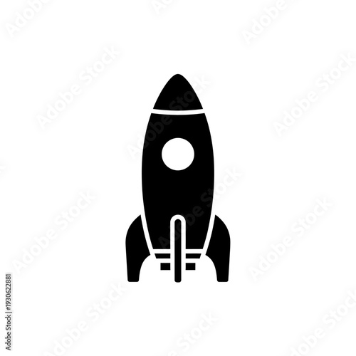 Silhouette of a Classic Rocket Launch Icon Symbolizing Innovation and Space Exploration