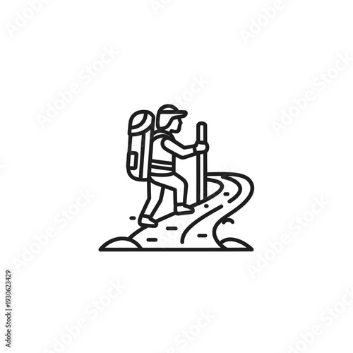 Adult Mountain Climber Hiking Trail Adventure and Outdoor Exploration