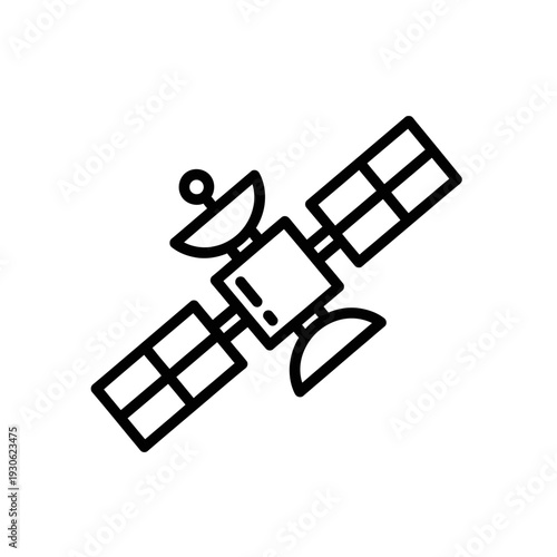 Advanced Satellite Satellite Illustration with Solar Panels and Communication Dish