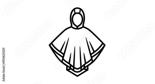 Cloak Illustration Simple Black Outline.