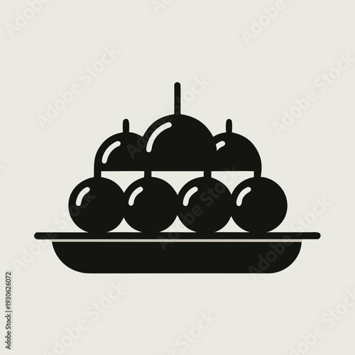 Black and white of fruit on a plate food