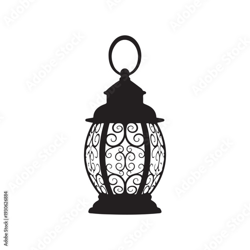 Lantern icon silhouette vector illustration