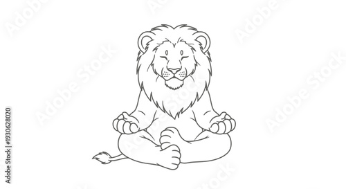 Lion in a meditative seated pose