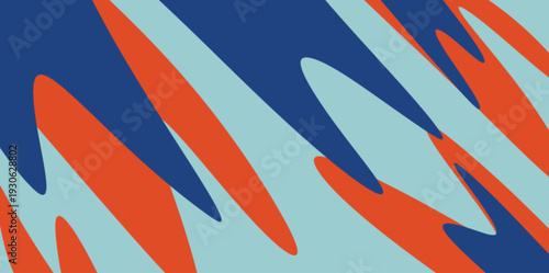 Dynamic Zigzag Abstract Vector Illustration. Energetic abstract background with sharp zigzag blue and orange shapes creating a sense of movement and speed for digital assets.