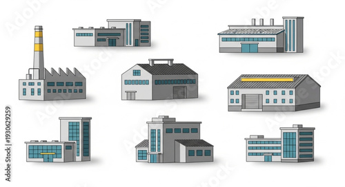 Collection of Industrial Building Structures.